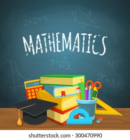 Math backdrop. Education background design. Science colorful vector composition. 