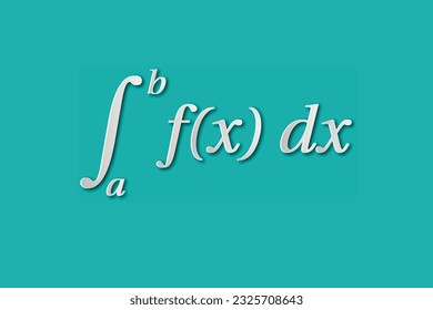 Math background. Definite integral of function. Algebra. Symbol. Vector illustration. 