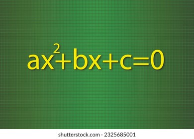 Math background. Formula of quadratic equation. Vector illustration. 