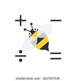Math bee icon. Clipart image isolated on white background