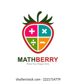 Math berry fruit logo vector design. Suitable for business, web, food and education
