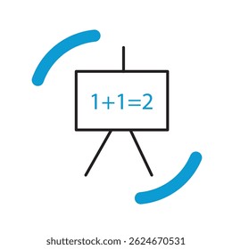 Math blackboard formula icon. Vector illustration