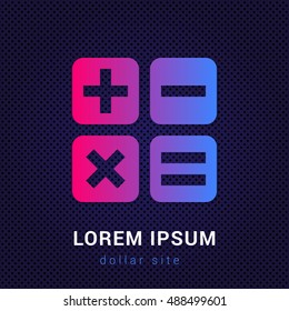 Math Blue & Red colorful gradient attractive bright material Icon / Logo Design