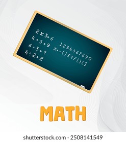 Math and Board with white texture background and math