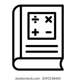 Math Book Glyph Icon Design For Personal nad Commercial Use