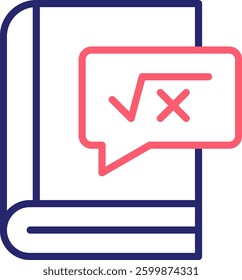 Math Book Icon Color Vector Illustration