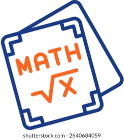 Math Book Icon Color Vector Illustration