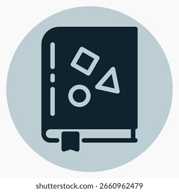 Math Book Icon in glyph style. Perfect for apps, websites, UI UX, presentations, or infographics. Editable illustration file with clean design and modern design.