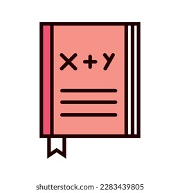 math book icon isolated design