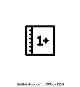 Math book icon with outline style