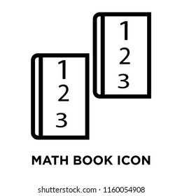 Math book icon vector isolated on white background, Math book transparent sign , line and outline elements in linear style