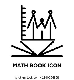 Math book icon vector isolated on white background, Math book transparent sign , line and outline elements in linear style