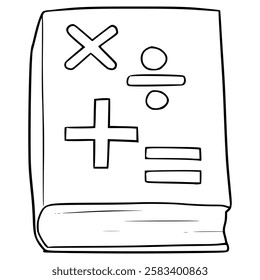 math book illustration hand drawn outline vector