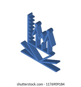 Math book isometric left top view 3D icon