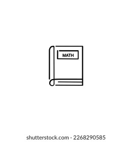 Diseño de iconos de estilo de línea de libro matemático