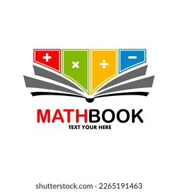 Math book logo vector design. Suitable for business, web, education, and math symbol