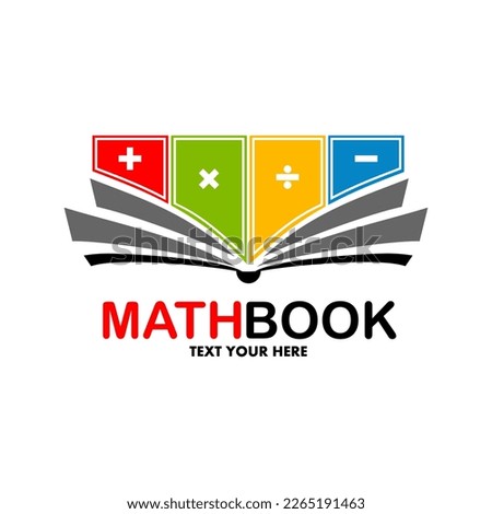 Math book logo vector design. Suitable for business, web, education, and math symbol