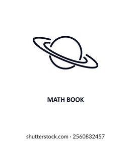 math book outline icon.  Thin line icon from education collection. Editable vector isolated on white background