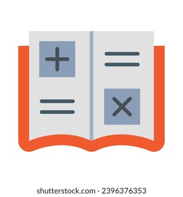 Math Book Vector Flat Icon For Personal And Commercial Use.
