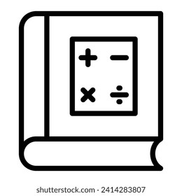 Math Book Vector Line Icon Design