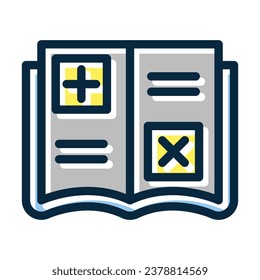 Math Book Vector Thick Line Filled Dark Colors For Personal And Commercial Use.

