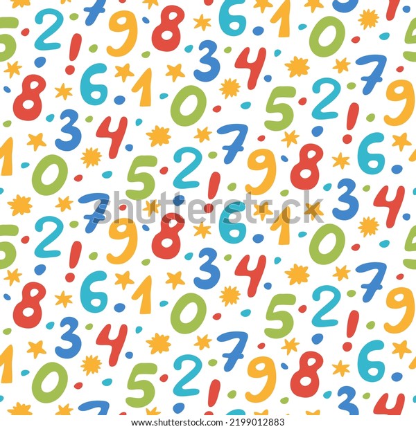 Math Bright Pattern Preschoolers Colored Numbers Stock Vector (Royalty ...