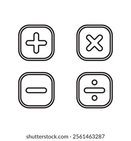 math calculate accounting isolated icon with border outline style