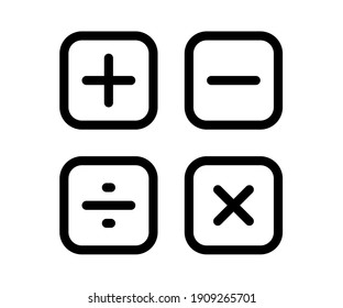 math calculate accounting single isolated icon with outline style