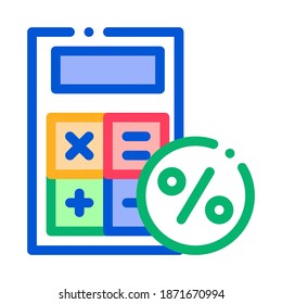 Math Calculator for Calculations Icon Vector. Outline Math Calculator for Calculations Sign. Isolated Contour Symbol Illustration