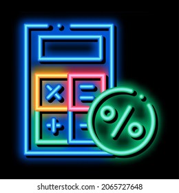 Math Calculator for Calculations neon light sign vector. Glowing bright icon Math Calculator for Calculations sign. transparent symbol illustration