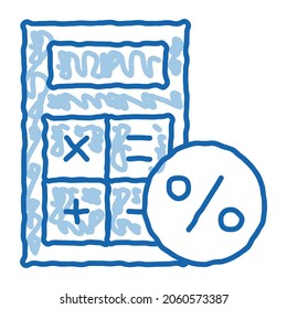 Math Calculator for Calculations sketch icon vector. Hand drawn blue doodle line art Math Calculator for Calculations sign. isolated symbol illustration