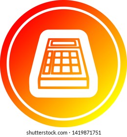 math calculator circular icon with warm gradient finish