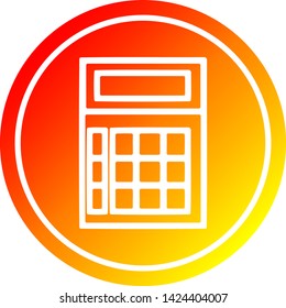 math calculator circular icon with warm gradient finish