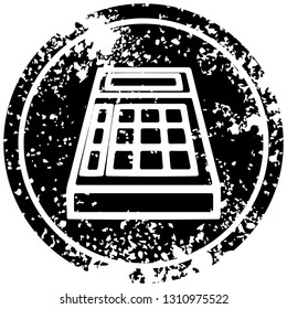 math calculator distressed icon symbol