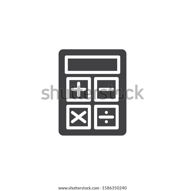Math calculator vector icon. filled flat sign\
for mobile concept and web design. Calculator glyph icon. Symbol,\
logo illustration. Vector\
graphics