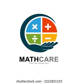 Math care logo vector design. Suitable for business, education and math symbol