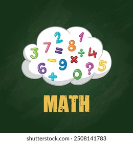 math charecter cartoon and 3d Text.