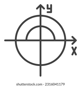 Math Circle vector concept outline icon or symbol