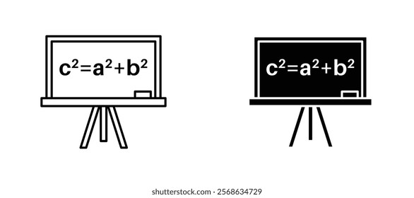 Math class icons in outline and fill. vector illustration for ui.