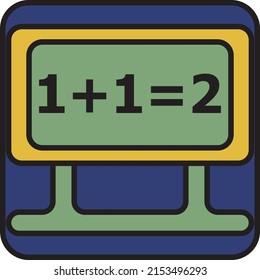 Math class, illustration, vector on a white background.