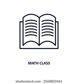 math class outline icon.  Thin line icon from education collection. Editable vector isolated on white background