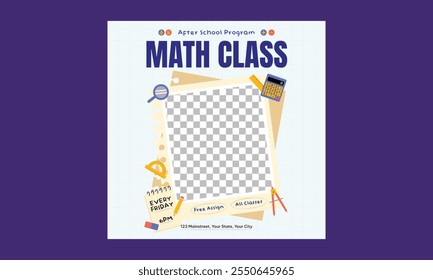 Math Class Socials Media.  abstract vector illustration design