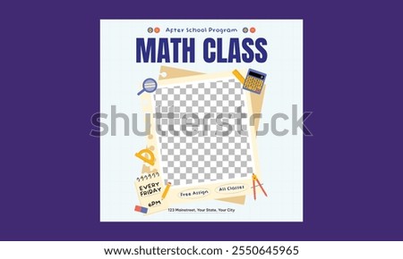 Math Class Socials Media.  abstract vector illustration design