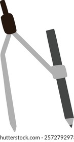 Math compass icon on transparent background