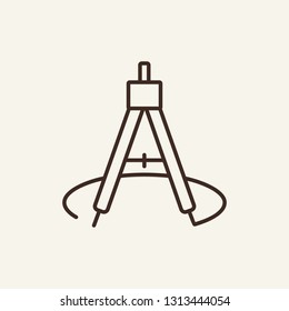 Math compass line icon. Compass on white background. Graphic design concept. Vector illustration can be used for topics like design, math, homework