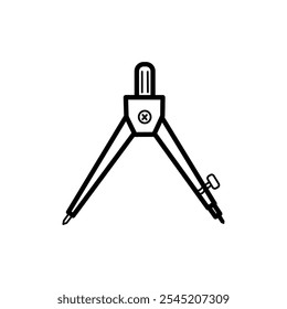Math compass On white background