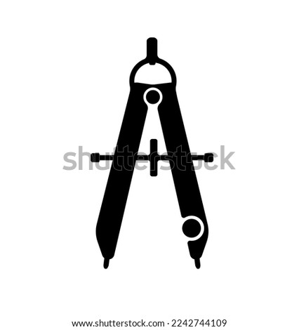 Math compass vector icon illustration