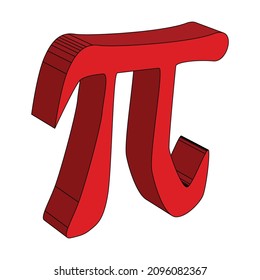 Die mathematische Konstante Pi auf rotem Hintergrund