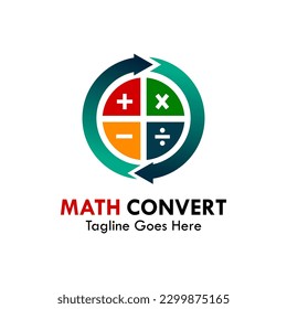 Math convert design logo template illustration