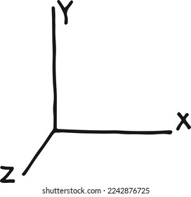 Math coordinate axis icon. Education and science symbol